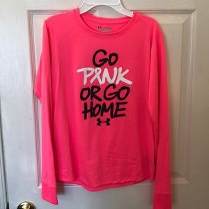 Under armour pink breast cancer shirt